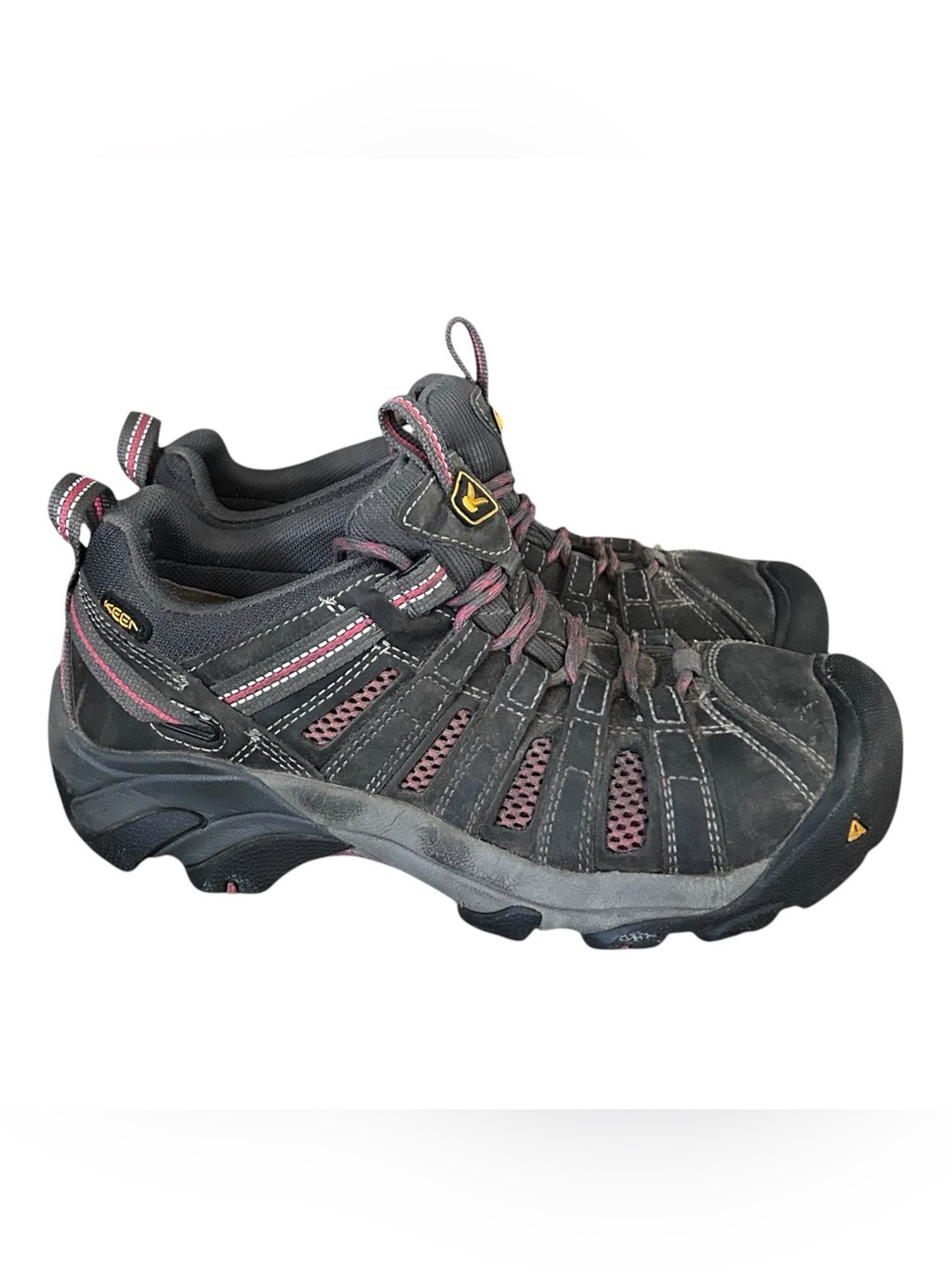 KEEN Utility Womens Steel Toe Work Shoes Black Pink ASTM EH Size 7.5